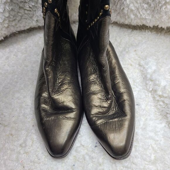 Stuart Weitzman Vintage Aztec Studded Leather Pull-on Boots size 6.5 - Picture 3 of 9